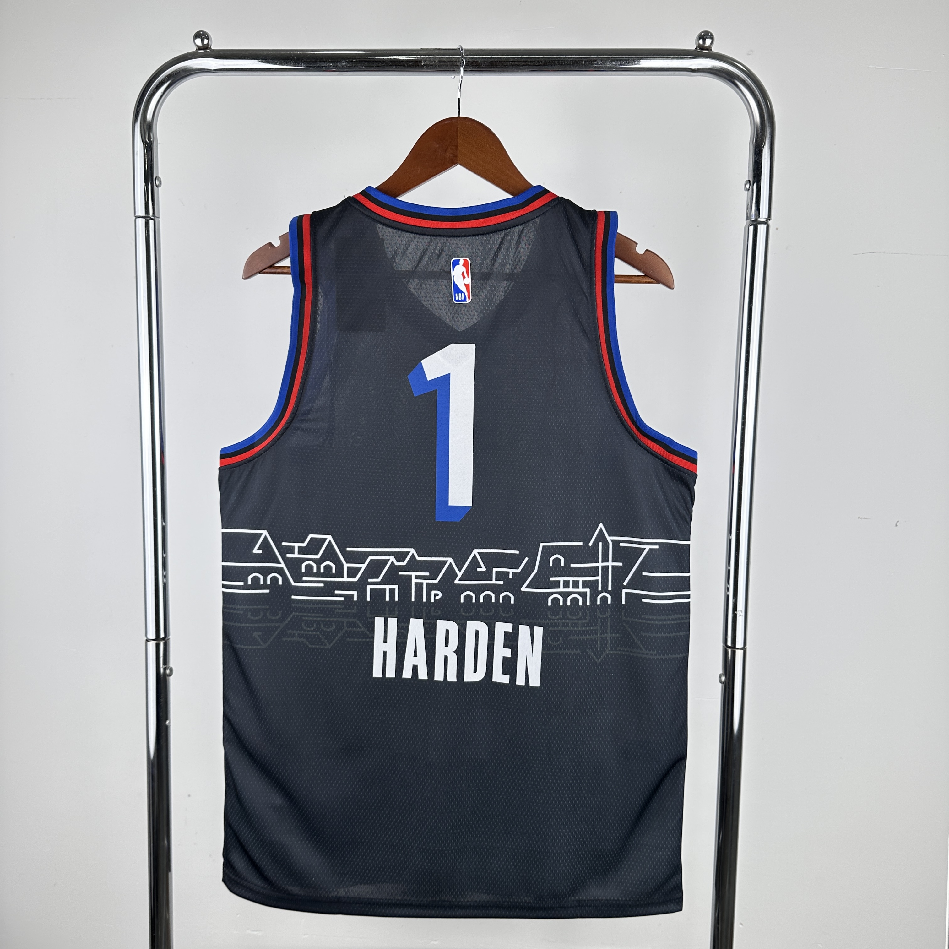 Men Philadelphia 76ers #1 Harden Black Nike City Edition 2024 NBA Jersey